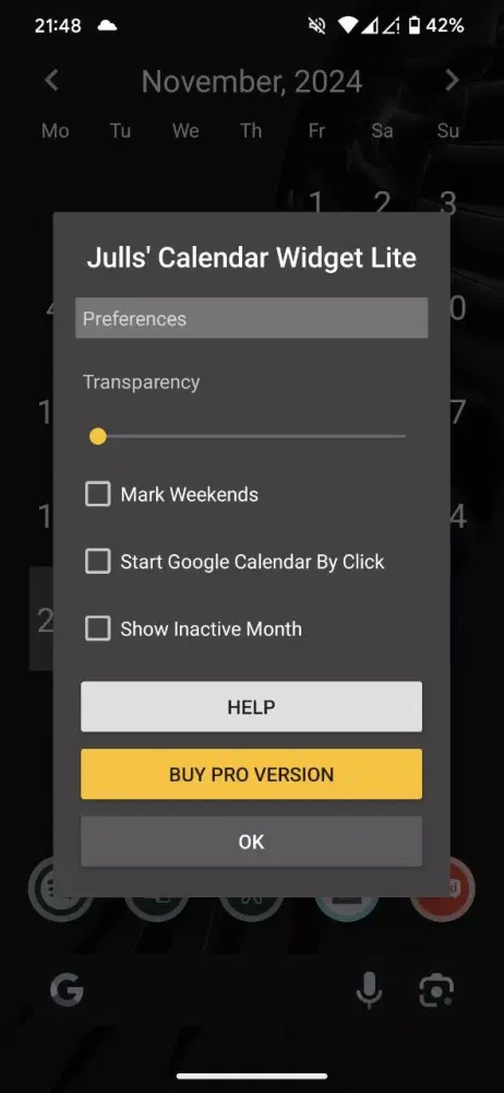 Julls' Calendar Widget Lite Screenshots