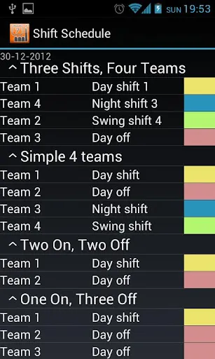 Shift Schedule + Alarm Clock Screenshots