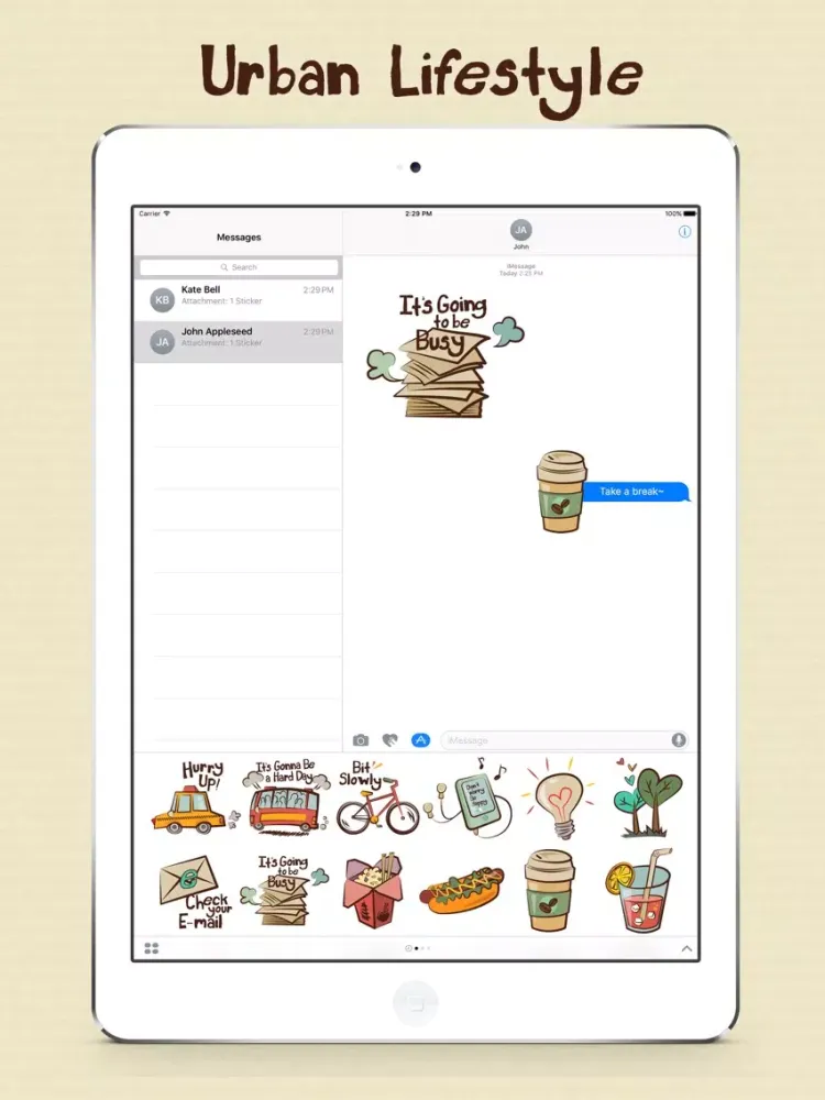 Capturas de tela do Urban Lifestyle Sticker Pack iPad 