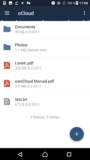 ocloud for owncloud スクリーンショット