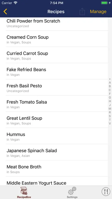 Tangkapan skrin RecipeBox Simple