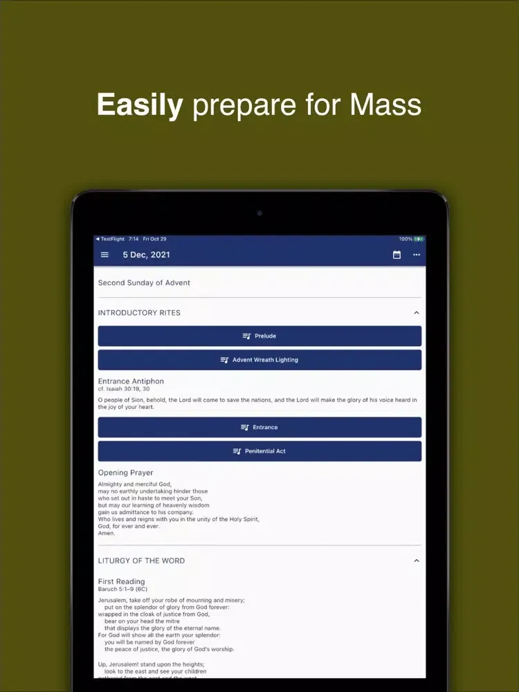 Tangkapan layar Breaking Bread 2022 eMissal iPad 