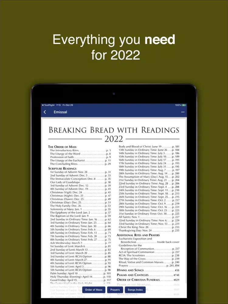 Breaking Bread 2022 eMissal iPad 應用截圖