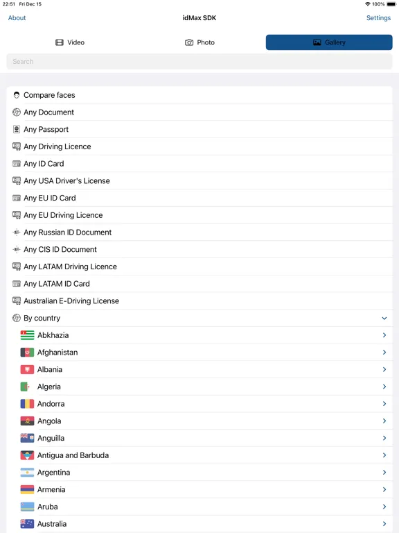 Captures d'écran de idMax SDK iPad 