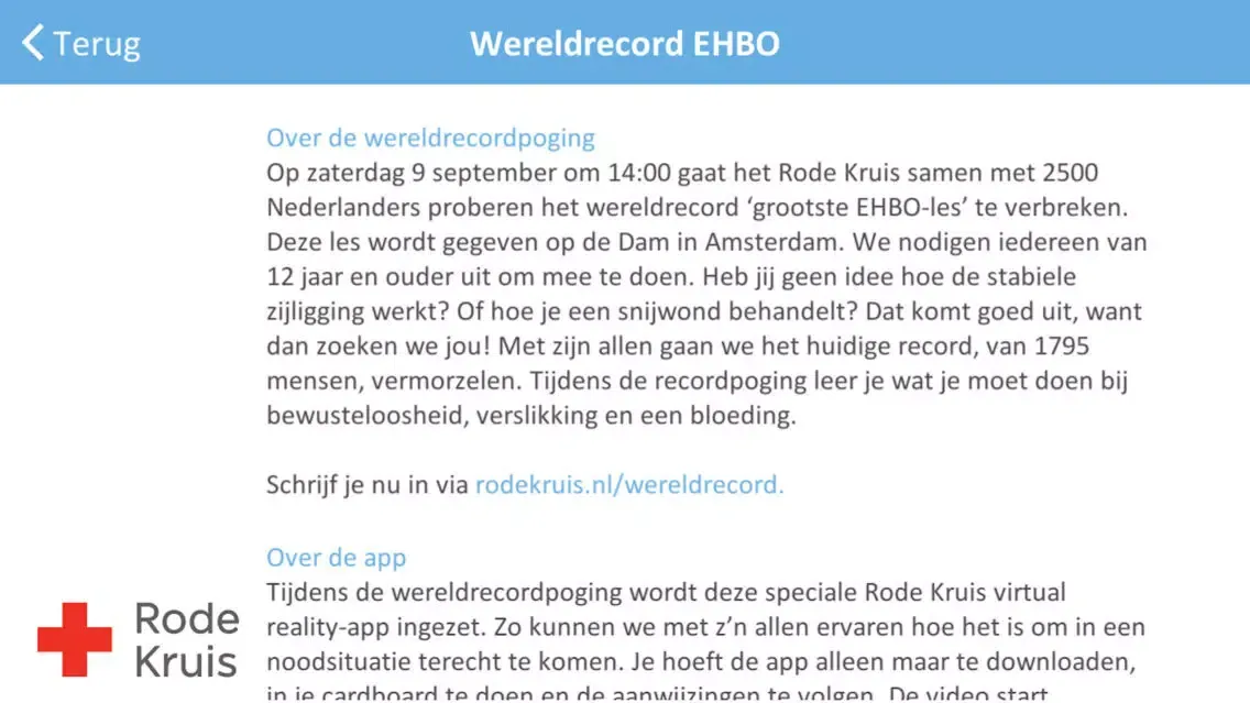 Wereldrecord EHBO應用截圖