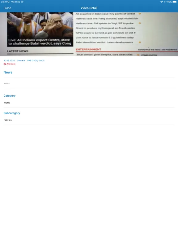 Tangkapan layar Octopus iReporter POC iPad 