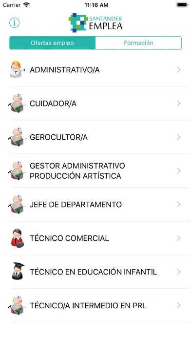 Capturas de tela do Santander emplea