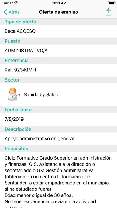 Capturas de tela do Santander emplea