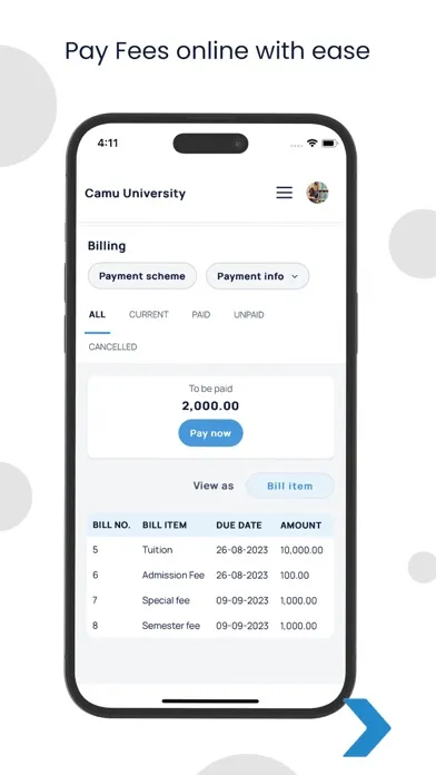 Capturas de tela do MyCamu - Student Parent App