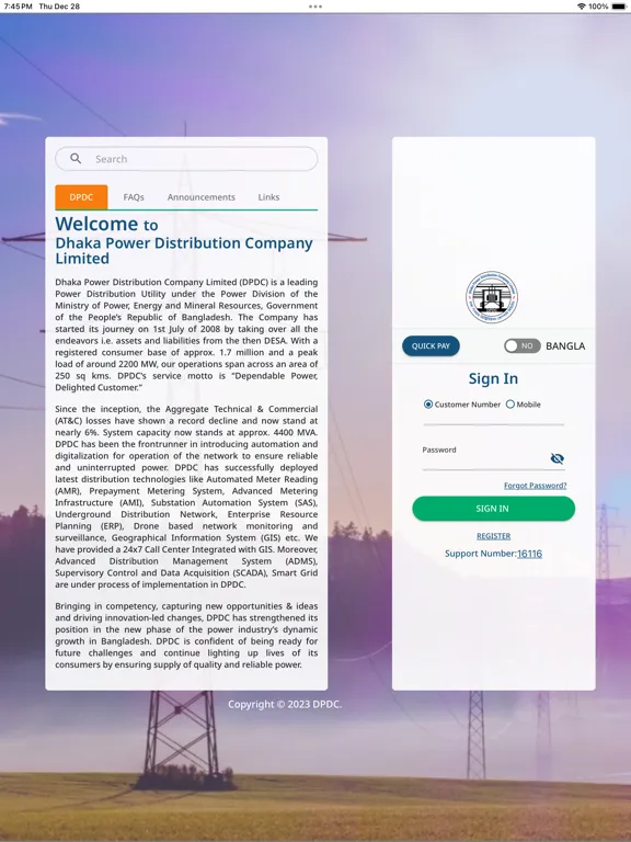 DPDC Smart Meter Customer App iPad  Screenshots