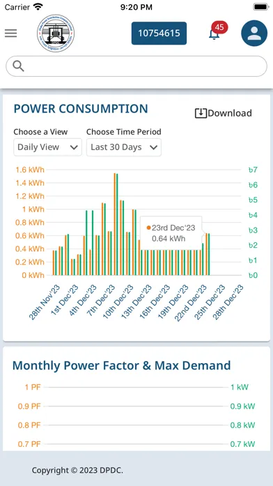 DPDC Smart Meter Customer App Screenshots