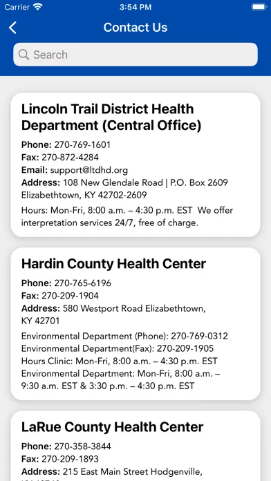 Capturas de pantalla de Lincoln Trail Dist Health Dept