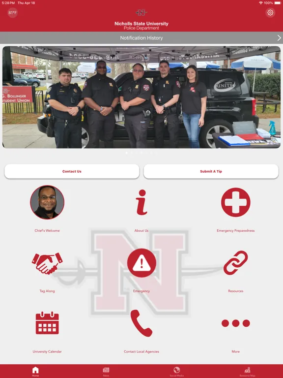 Nicholls State University PD iPad  Ekran Görüntüleri