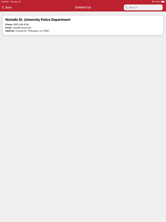 Nicholls State University PD iPad  Ekran Görüntüleri