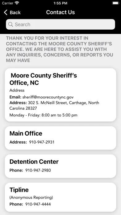 Moore County Sheriff NC 스크린샷