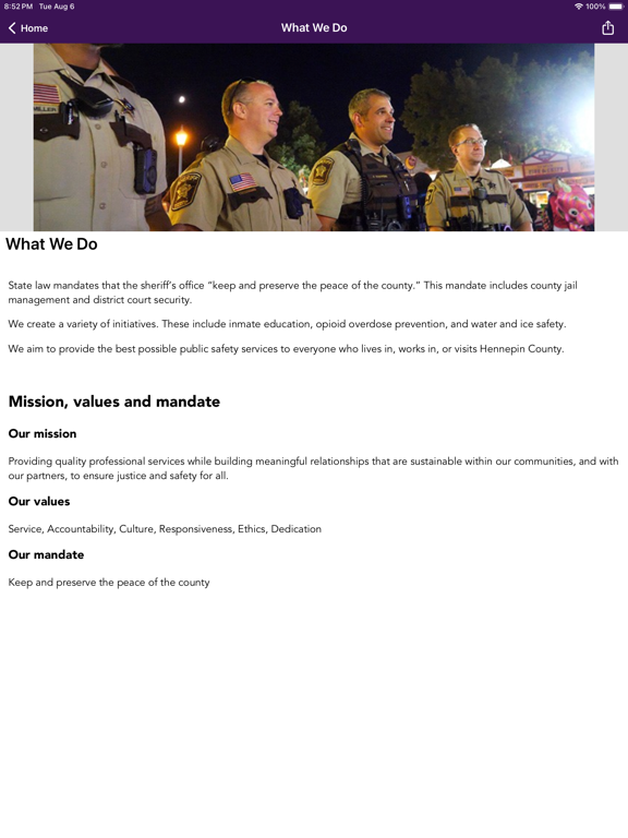 Hennepin Sheriff’s Office MN iPad  Screenshots