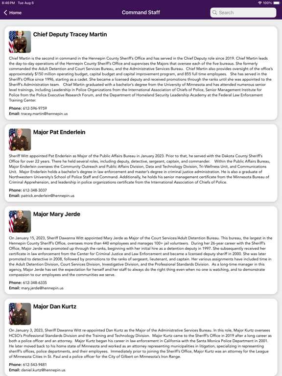Hennepin Sheriff’s Office MN iPad  Screenshots