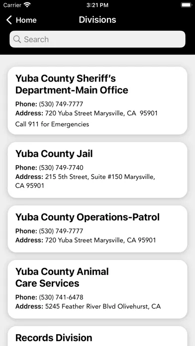 Screenshot di Yuba County Sheriff’s Office