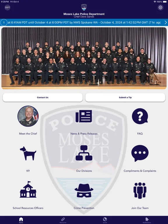 Moses Lake Police Dept WA iPad  Screenshots
