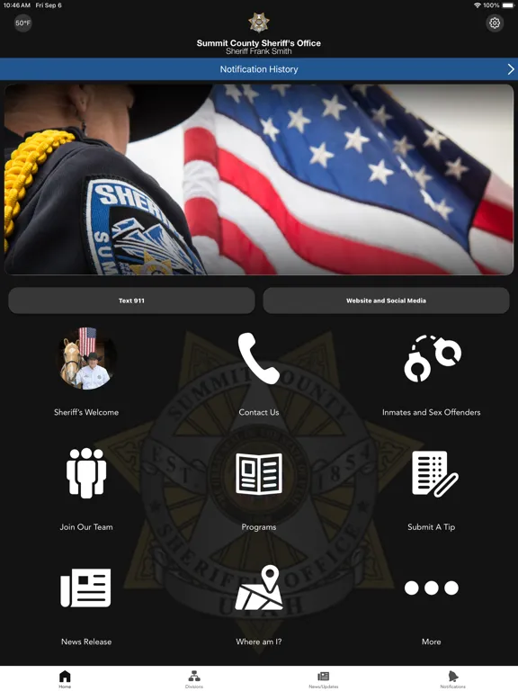 Tangkapan skrin Summit County Sheriff UT iPad 