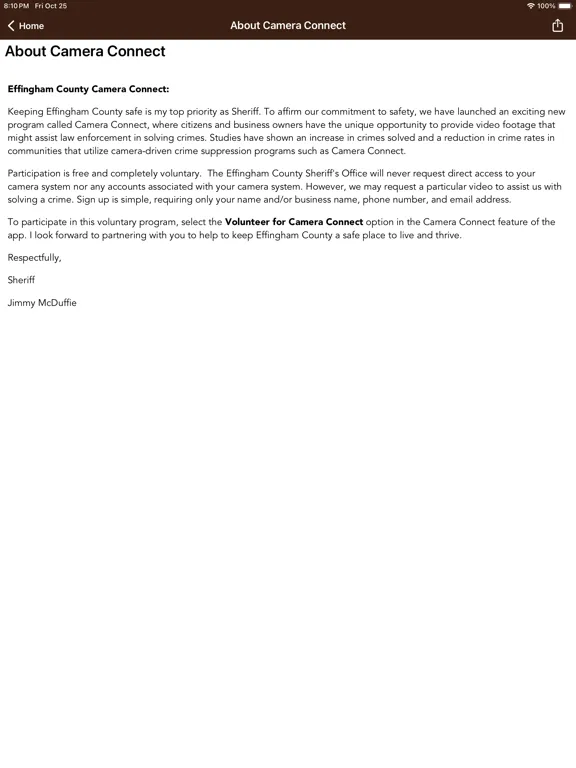 Effingham County Sheriff GA iPad  Screenshots