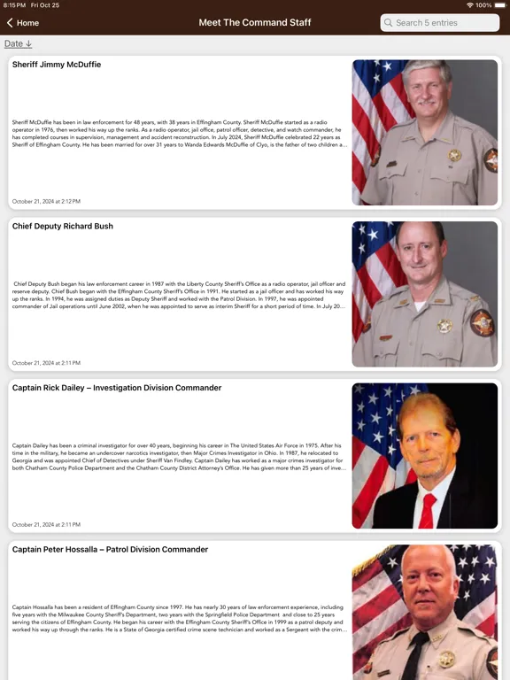 Effingham County Sheriff GA iPad  Screenshots