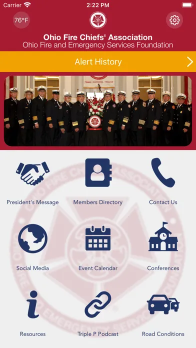 Ảnh chụp màn hình của Ohio Fire Chiefs Association
