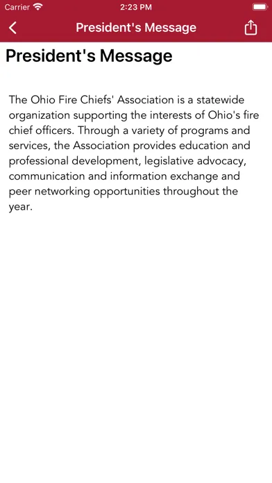 Ảnh chụp màn hình của Ohio Fire Chiefs Association