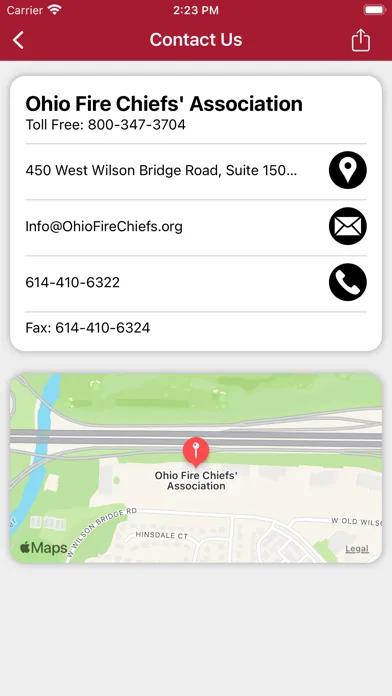 Ảnh chụp màn hình của Ohio Fire Chiefs Association