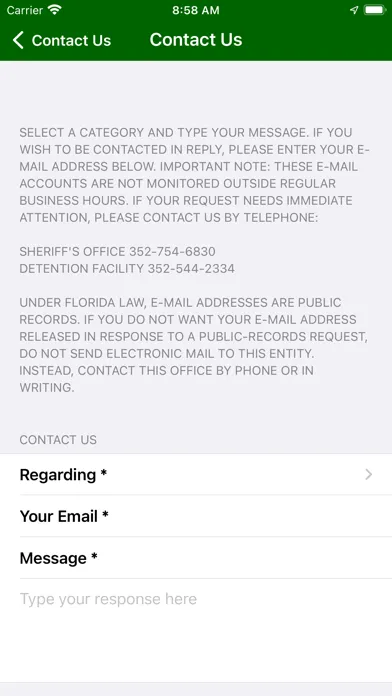 Ảnh chụp màn hình của Hernando County Sheriff