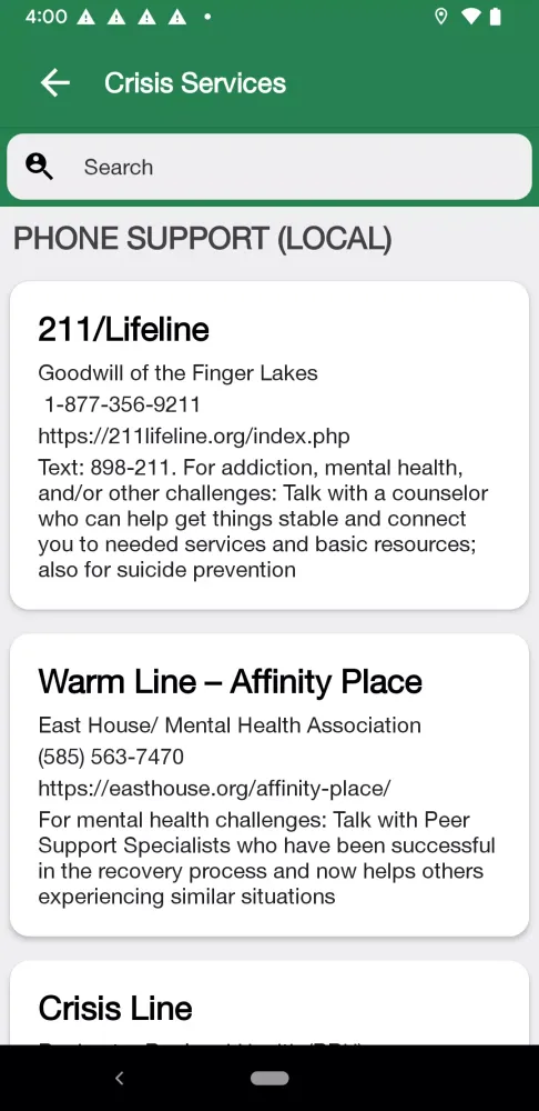 Capturas de pantalla de Monroe Mental Health