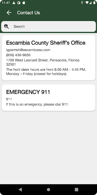 Capturas de pantalla de Escambia County Sheriff FL