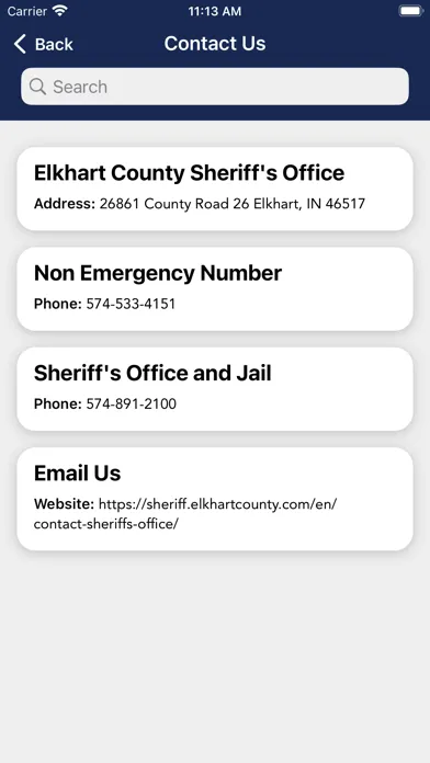 Captures d'écran de Elkhart County Sheriff IN