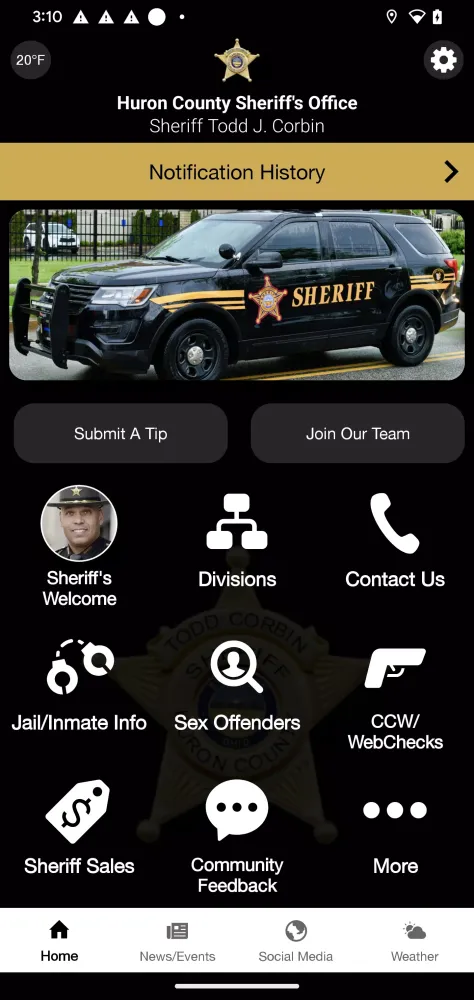 Tangkapan skrin Huron County Sheriff Ohio