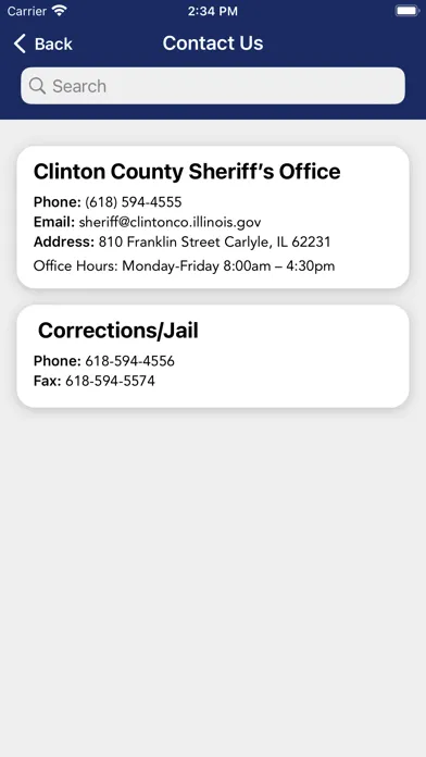 Zrzuty ekranu Clinton County Sheriff IL