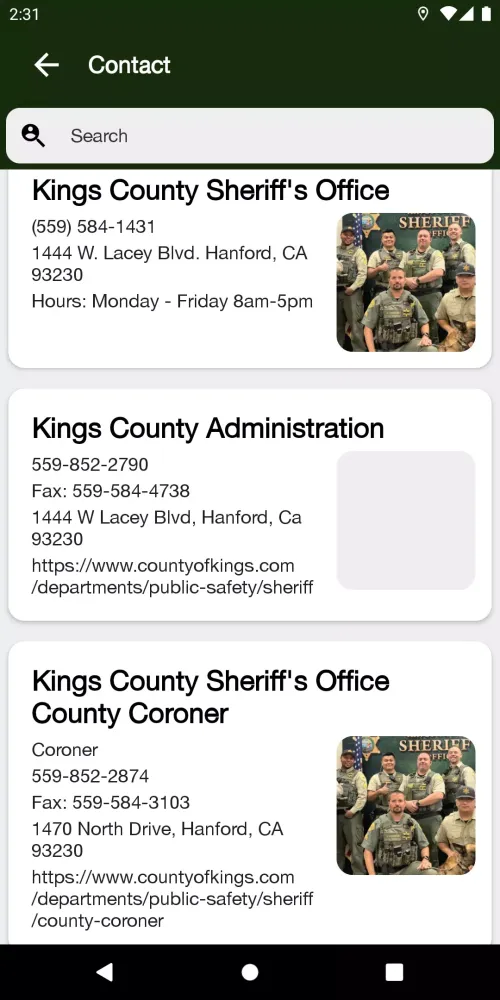 Kings County Sheriff CA Screenshots