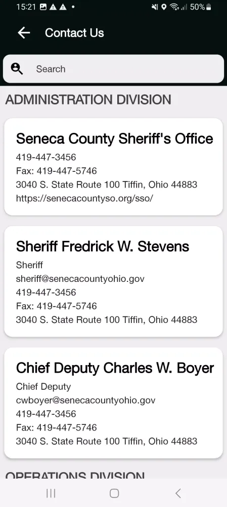 Capturas de tela do Seneca County Sheriff Ohio