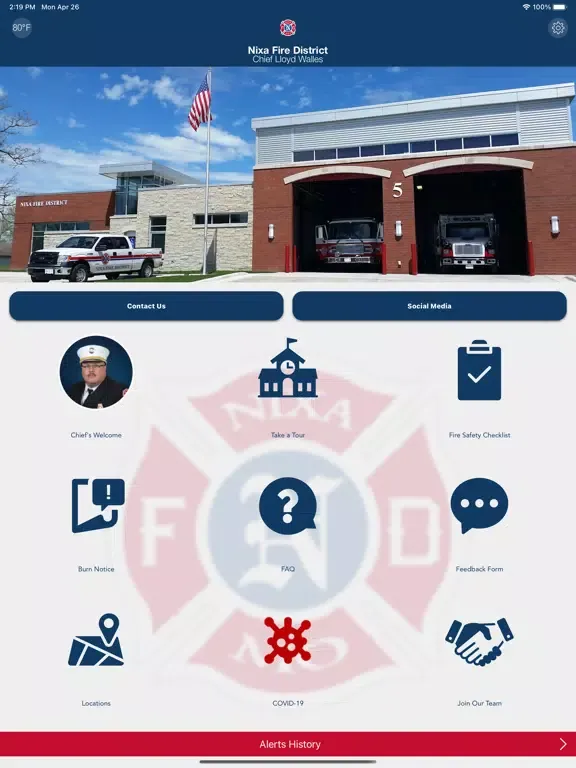 Tangkapan skrin Nixa Fire District App iPad 