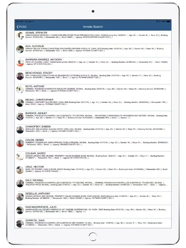Screenshot di Putnam County Sheriff NY iPad