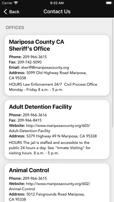ภาพหน้าจอของ Mariposa County CA Sheriff