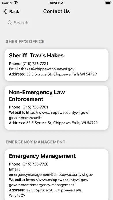 Captures d'écran de Chippewa County Sheriff (WI)