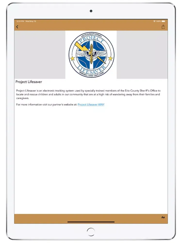 Erie County NY Sheriff iPad  Screenshots