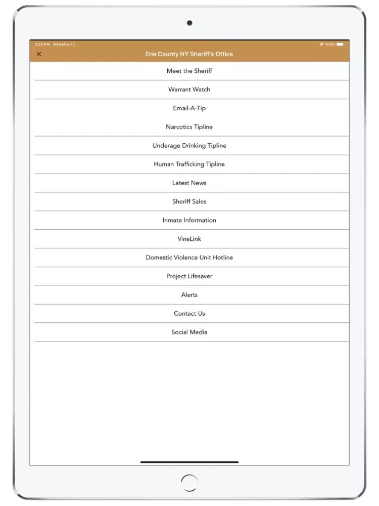 Erie County NY Sheriff iPad  Screenshots