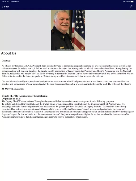 Capturas de pantalla de Deputy Sheriffs Assoc of PA iPad 