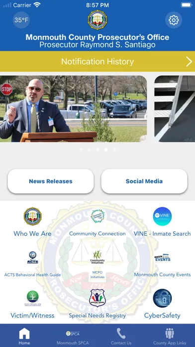 ภาพหน้าจอของ Monmouth County Prosecutor's