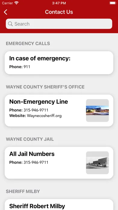 Ảnh chụp màn hình của Wayne County NY Sheriff