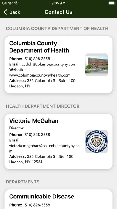 Columbia County NY Health Ekran Görüntüleri