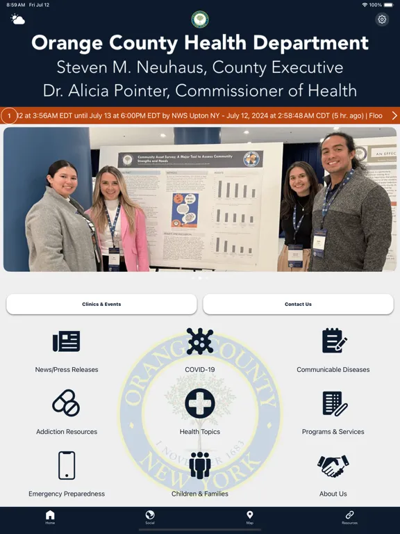 Orange County NY Health iPad  Screenshots