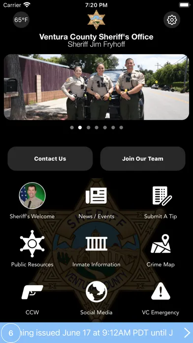 Capturas de tela do Ventura County Sheriff Office