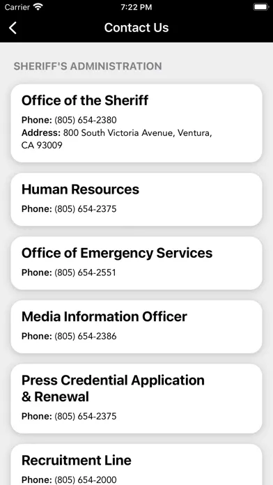 Capturas de tela do Ventura County Sheriff Office